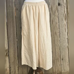 Wilfred Soft Wide Leg Cream Cotton Pants Size Large